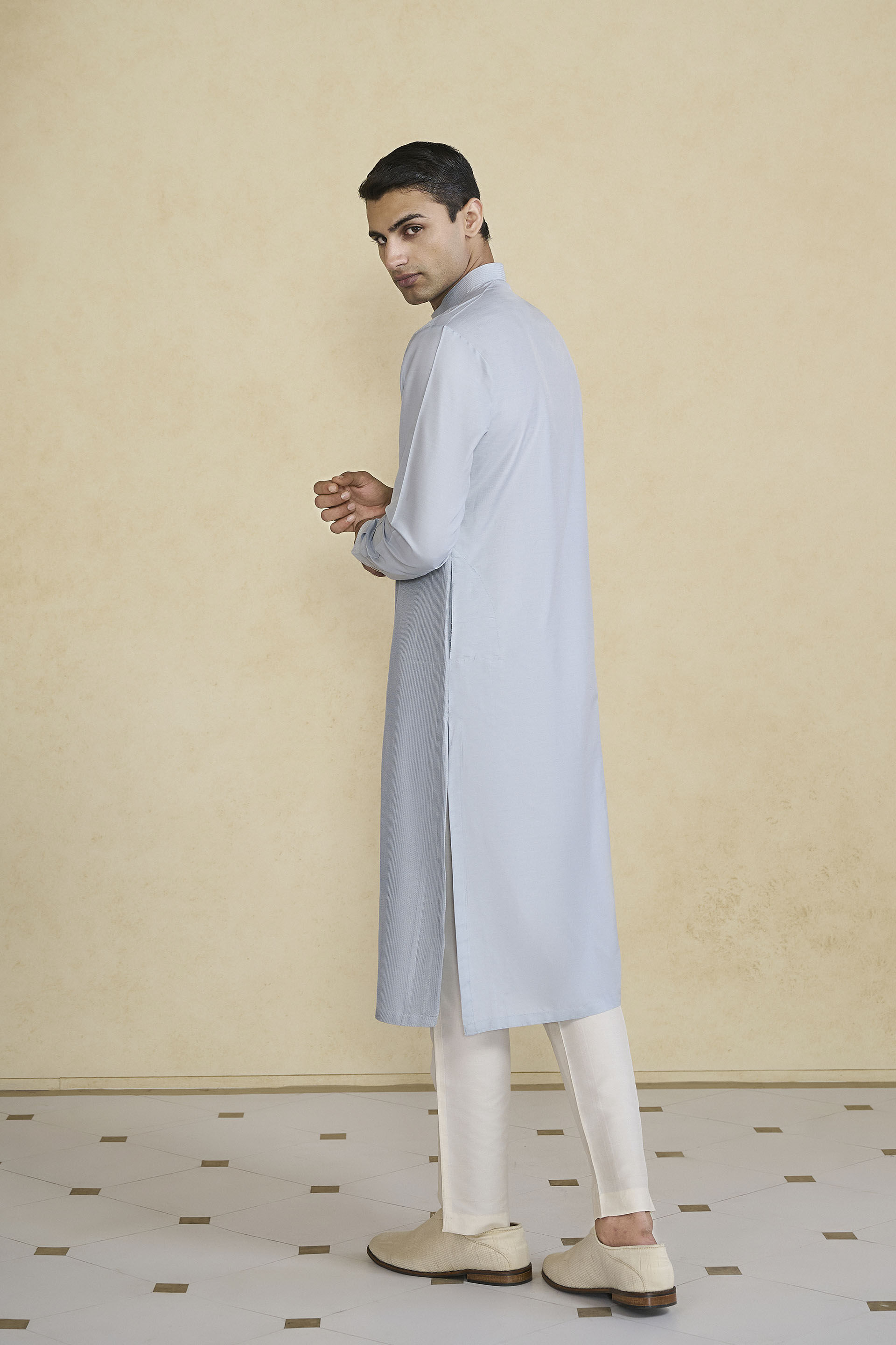 Samit Silk Kurta - Grey